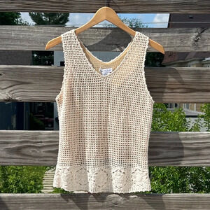 Bounjour Crochet Summer Tank Top Women’s Small